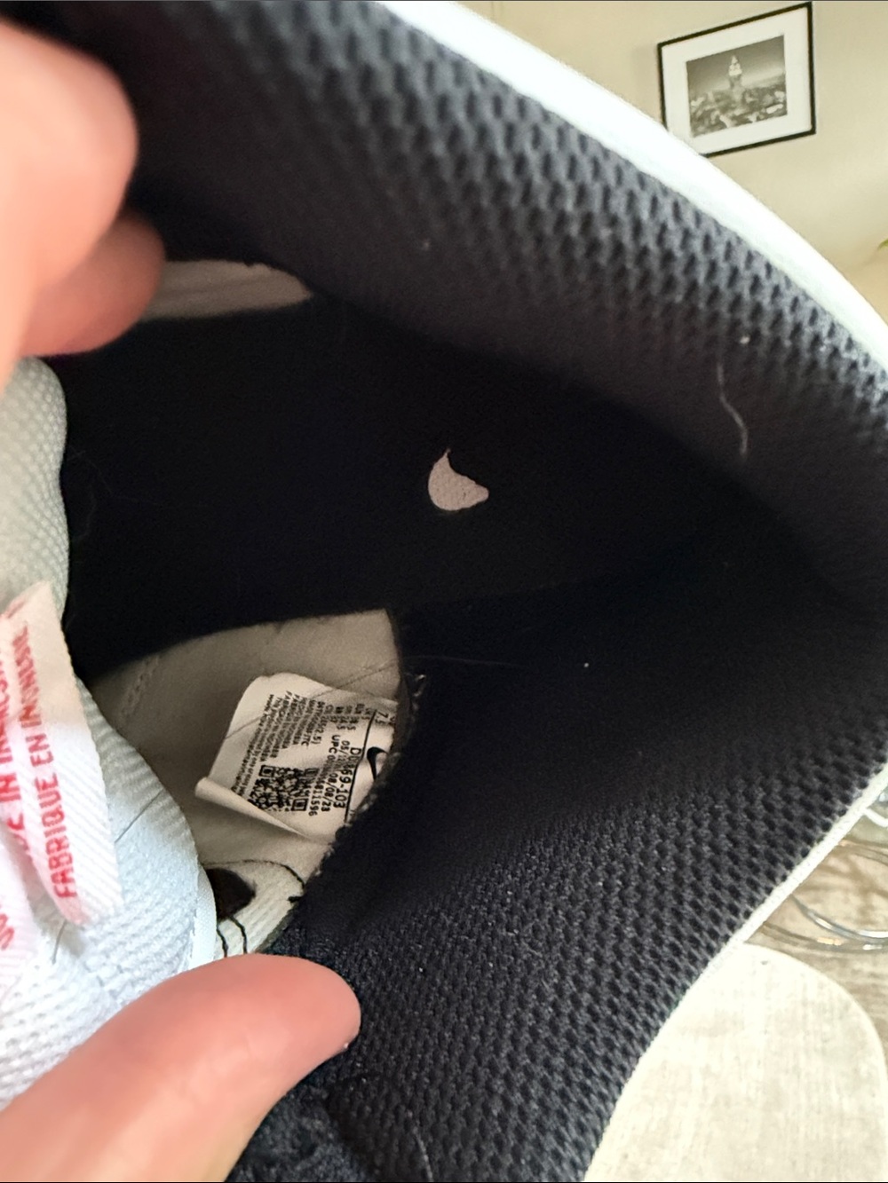 Nike woman’s  Black and White High-Top Sneakers - Picture 5 of 5